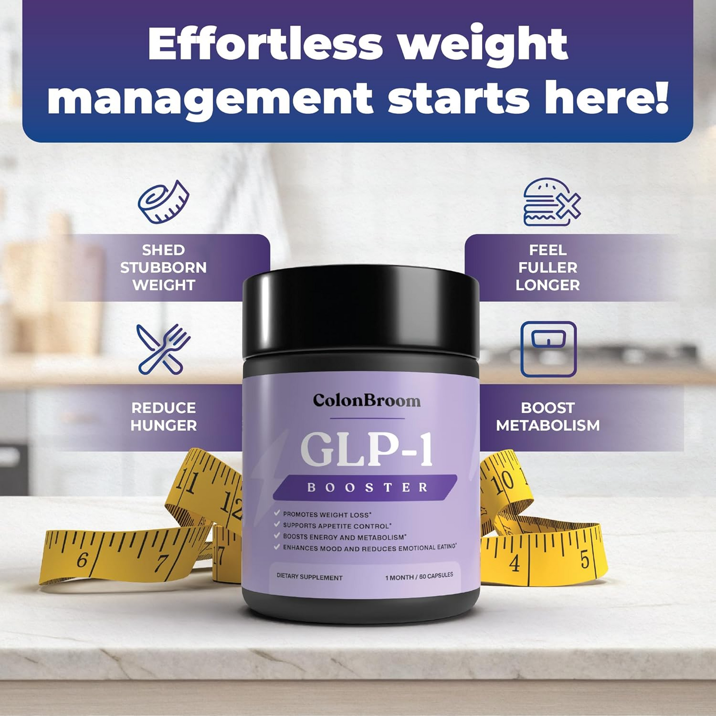 ColonBroom GLP-1 Booster: Natural GLP-1 supplement for appetite control