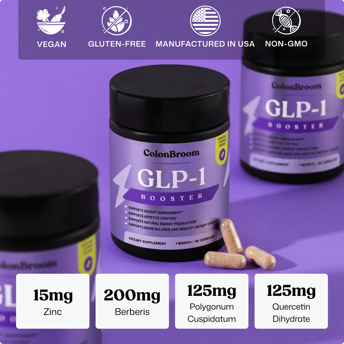 ColonBroom GLP-1 Booster: Natural GLP-1 supplement for appetite control